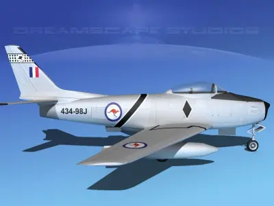 North American F-86 Sabre Jet V14 RAAF 3D model