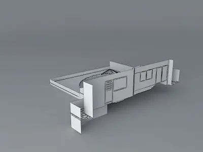 Terraced garden design for steeply sloping rear garden  Free 3D model