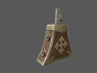 16th century gun powder flask version 1 Low-poly 3D model
