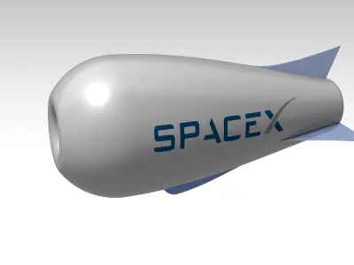 Futuristic Airship Low-poly 3D model