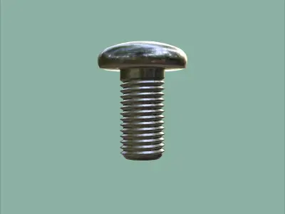 Steel Stained M10 Bolt Allen Pan Head 3D Model 3D model