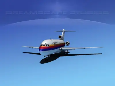Boeing 727-100 United Airlines 3 3D model