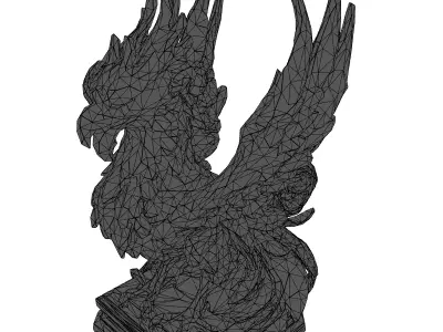 Majestic Griffin Statue HighPoly Sculpt Low-poly 3D model