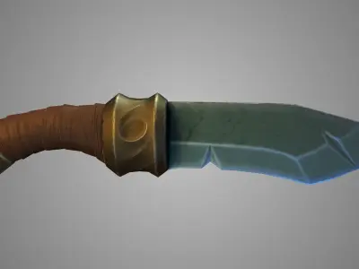 Stylized Fantasy Knife Low-poly 3D model