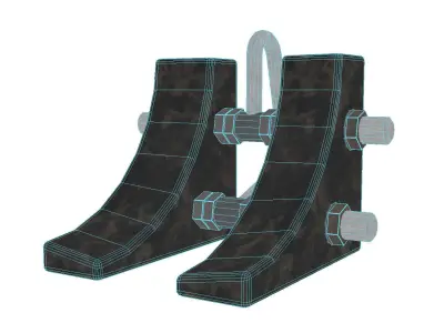 Wheel Chock Low-poly 3D model