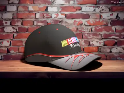 Vintage NASCAR Racing Hat 00s 3D model