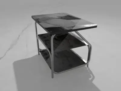 Table side with two shelves Free low-poly 3D model