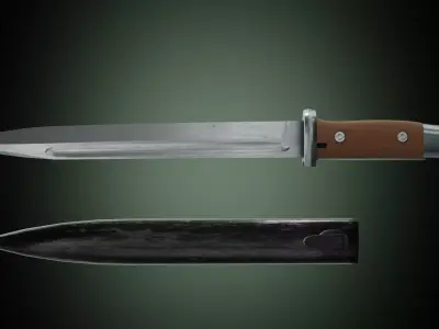 k98 bayonet Low-poly 3D model