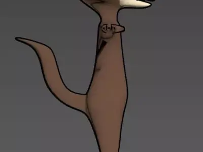 wolves cartoon animal Low-poly 3D model