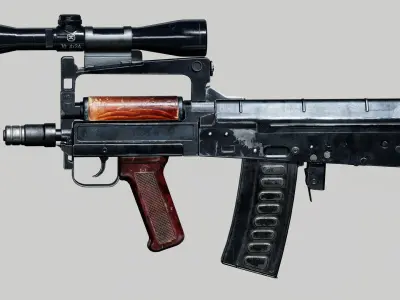 OTs-14 Groza Low-poly 3D model