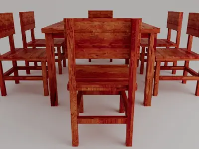 Outdoor Table and Chair Free 3D model