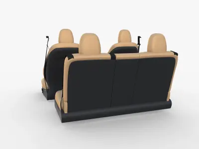 Tesla Model Y Seats Cream 3D model