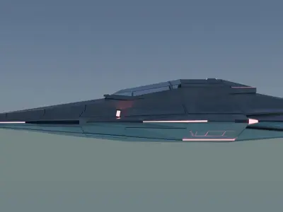 Codename Nebula Fighter Sci-fi Aircraft with Interior Low-poly 3D model