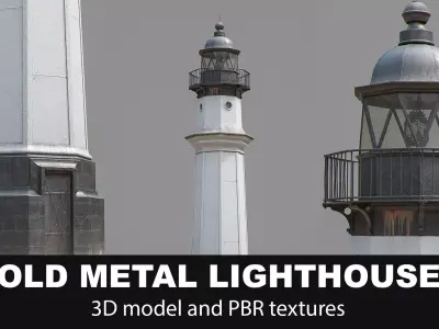 Old Metal Lighthouse 3D model