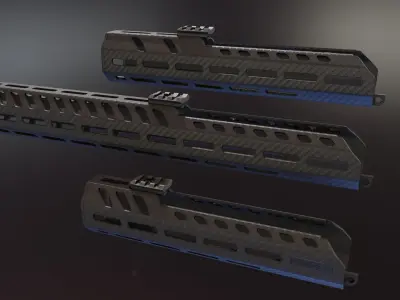 LCH MCX carbon fiber handguard Low-poly 3D model
