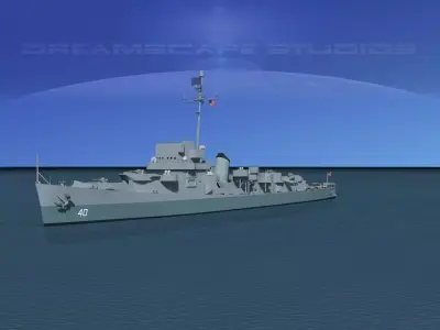 Evarts Class Destroyer DE40 USS Sanders 3D model