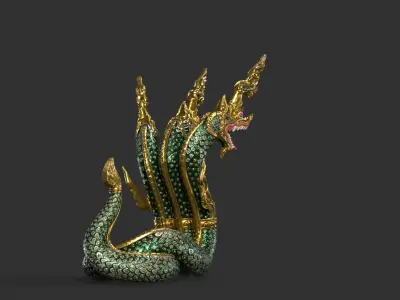 King Of Naga Thailand Sculpture 3D model