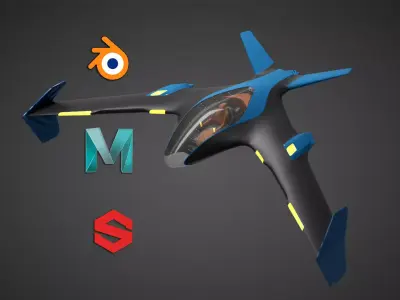 Aero Jet Low-poly 3D model