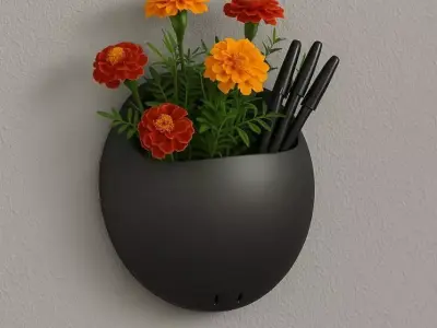 Wall Mounted Hanging Flower Pot  3D print model