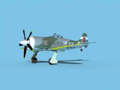 Hawker Tempest MKII V02 RAF 3D model