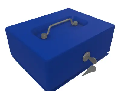 Metal Lock Box Low-poly 3D model