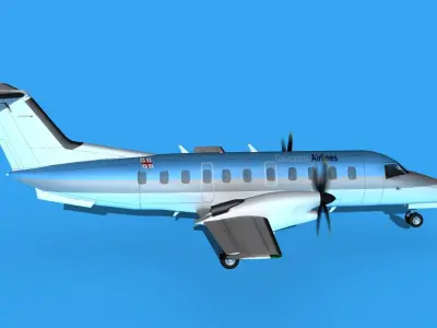 Embraer EMB120 Caucasus Airlines 3D model