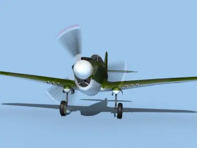 Curtiss P-40F Warhawk V04 USAAF 3D model