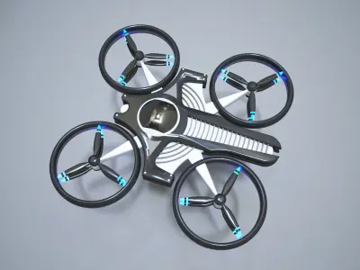 Drone with four wheels 3D model