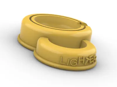 ashtray with a place for lighter 3D print model