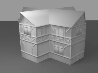 Medieval Tavern Low-poly 3D model