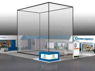 15mtr x10mtr expo stall 2side open Exhibition Stand Free low-poly 3D model