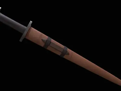 Viking sword Game ready Low-poly 3D model