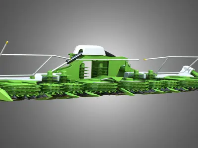 Combine harvester front attachment 3D model