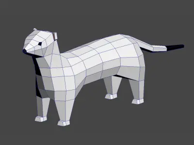 Lowpoly ermine Low-poly 3D model