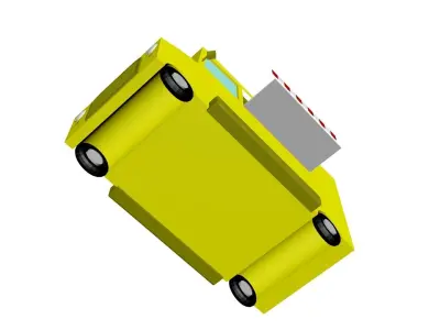 Low Poly Game Ready Food Truck Low-poly 3D model