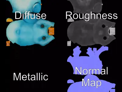 Adorable Bluebird Fluffy model pack Low-poly 3D model