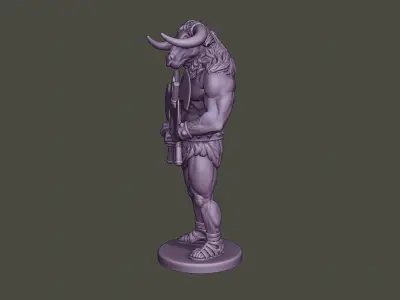 Minotaur Warrior Guard two Axes 3D print model