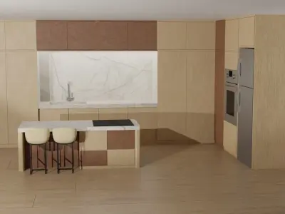 Kitchen Free 3D model 2