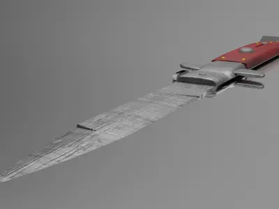 Stiletto Switchblade Lowpoly Knife Free low-poly 3D model