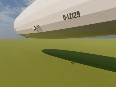 Hindenburg zeppelin with interior 3D model