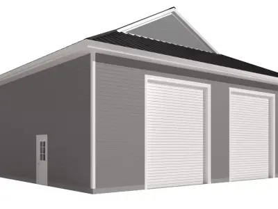 Garage-008 Low Poly 3D model