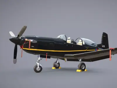 Pilatus PC-7 Mk-I HLBlack Low-poly 3D model