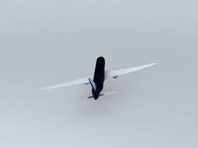 Boeing 787 800 Blue Gamma Taking Off with interior Free 3D model