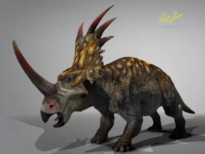 Styracosaurus triceratops dinosaur Low-poly 3D model