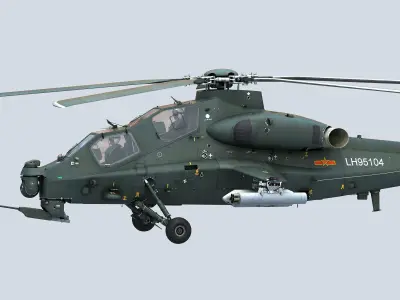 China Armed Helicopter - PLA-WZ10 3D model