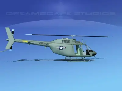 Bell OH-58B US Marines 3D model