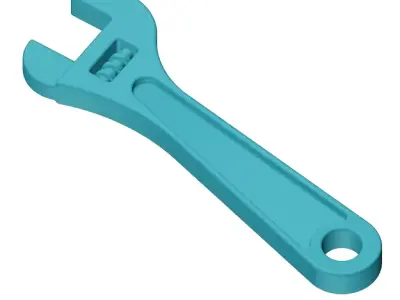 Plastic Wrench Toy 3D model