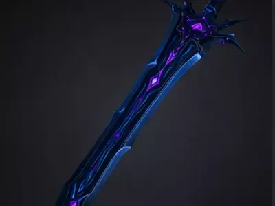 Dark Void Fantasy Sword Low-poly 3D model