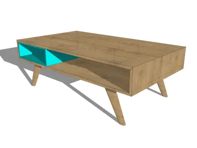 Coffee table - wood - colorful - furniture set - Artrzcinski Low-poly 3D model