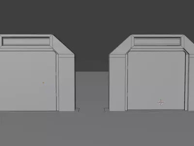 Cyberpunk Sci-Fi Glass Door with Holographic UI Low Poly Low-poly 3D model